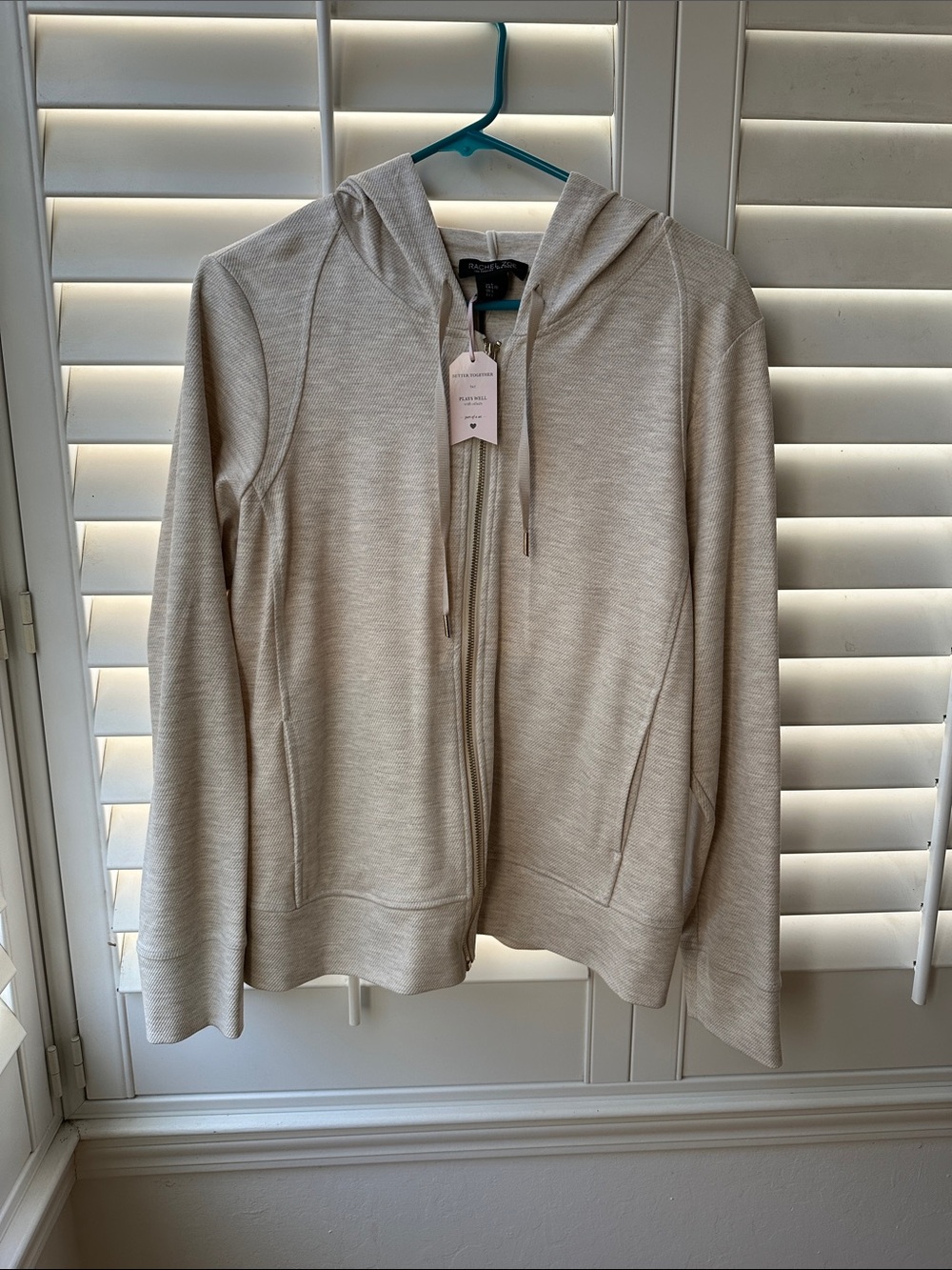 NWT Rachel Zoe hooded light weight zip jacket.